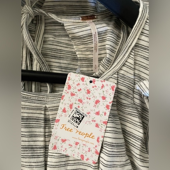 Free People Turn It Up Tank Top ivory and blue - Picture 7 of 10